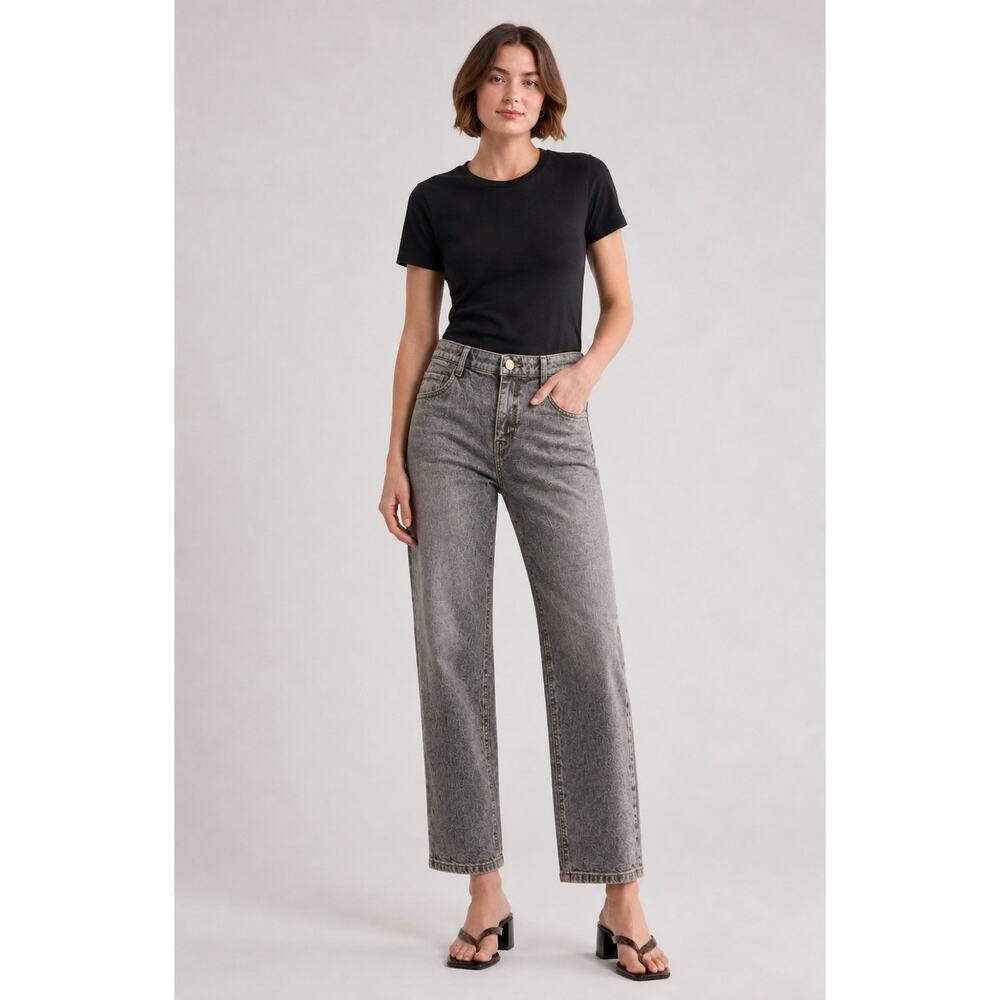 Democracy "Ab" Solution High Rise Boyfriend Jeans Grey Stretch Womens‎ 10